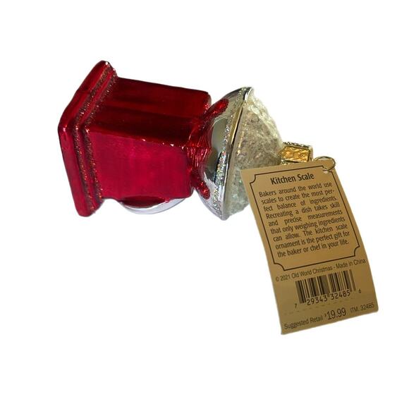 OWC Old World Christmas Blown Glass Ornament 32485 Kitchen Scale 2021 W/ Box NOS - Picture 3 of 6